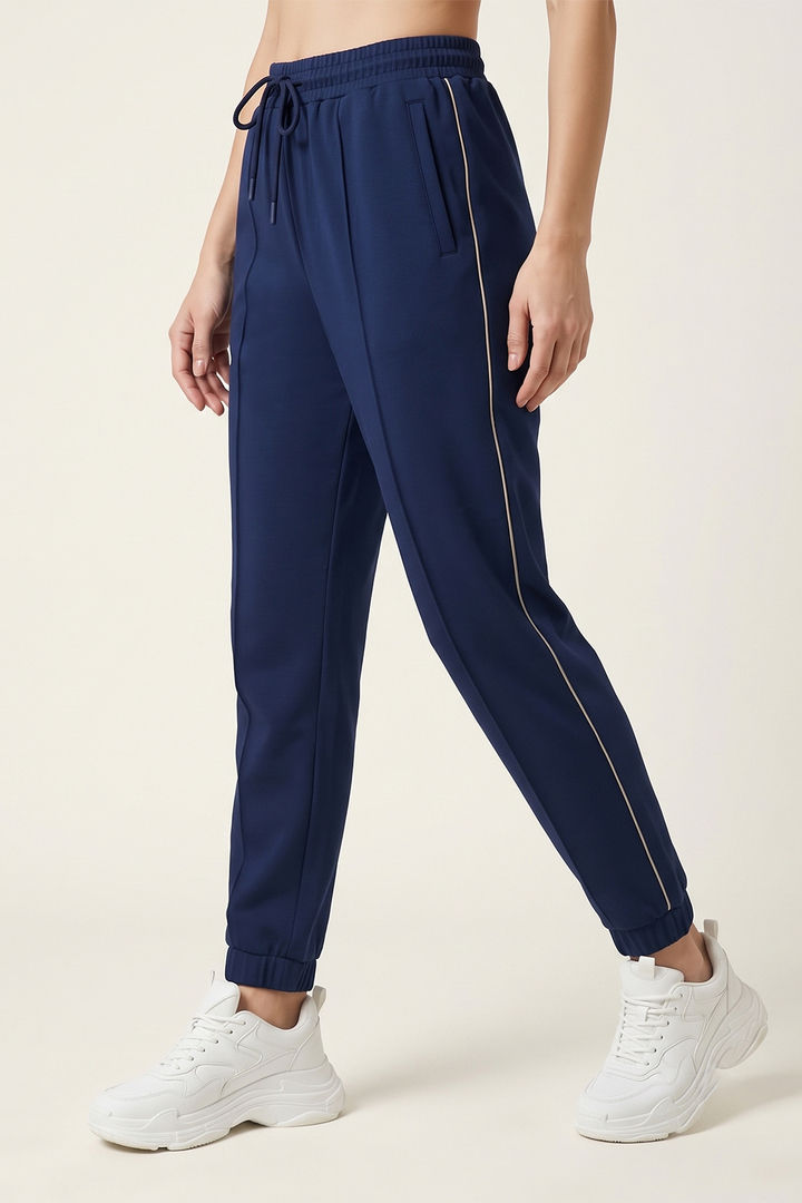 Zivame Knit Poly Athleisure Joggers - Navy Peony — image 3